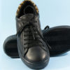 scarpa donna del gatto in pelle nero con inserto maculato 5110