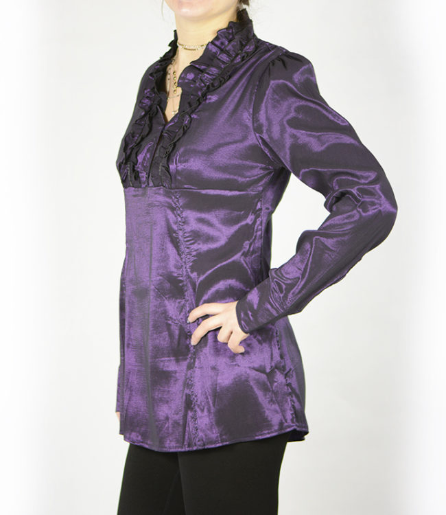 camicia donna a tunica viola lato 1